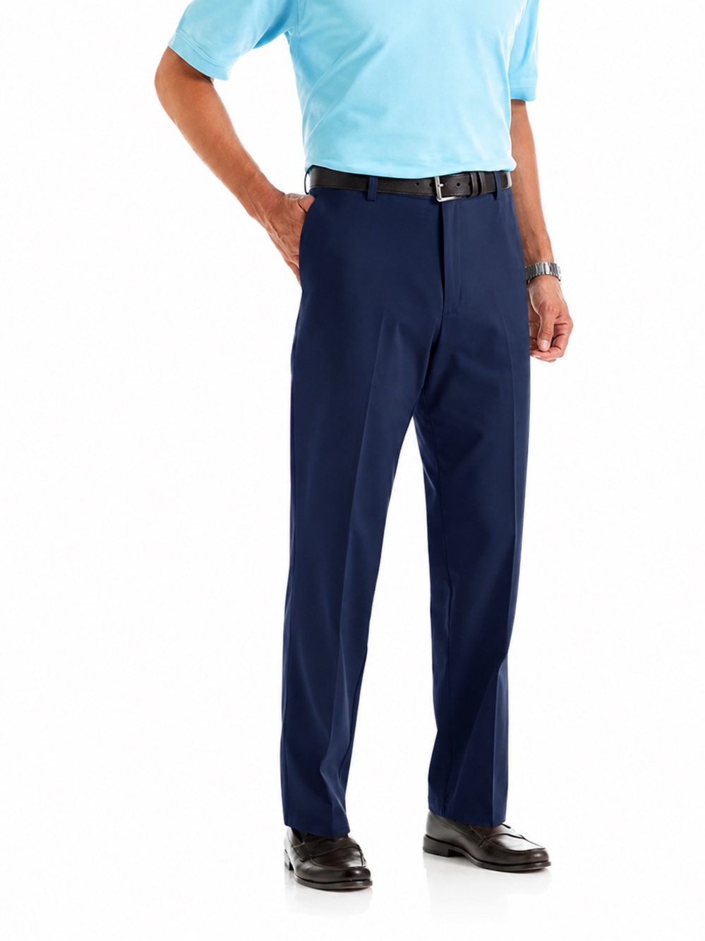 Architect Men's Navy Flat-Front Stretch Work Shorts 42x32 $45
